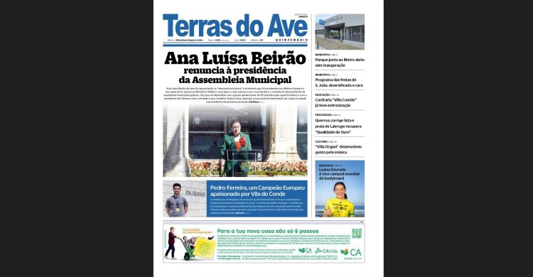 Sai esta 4.ª feira o seu jornal Terras do Ave. Veja o que traz