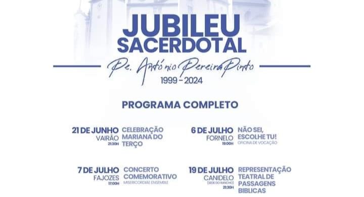 “Jubileu Sacerdotal” do Padre António Pinto: Concerto Misericordiae Ensemble é no domingo. E “oficina de vocação” é em Fornelo, no sábado