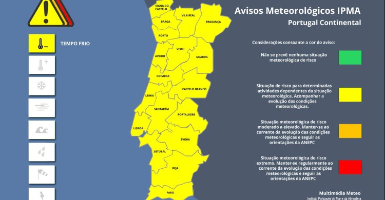 Noite vai ser gelada. Meteorologistas emitem “aviso amarelo”